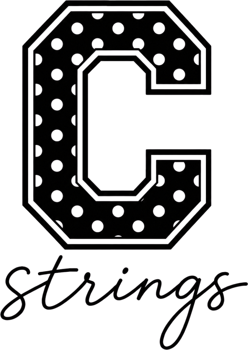 C Strings polka dot logo